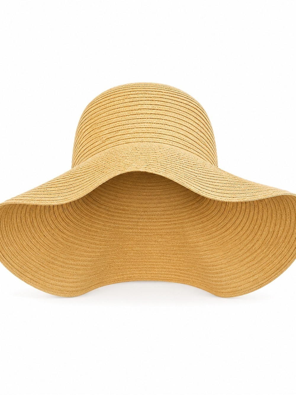 Old Navy Women's Beige Wide Brim Floppy Straw Sun Hat Size S -M